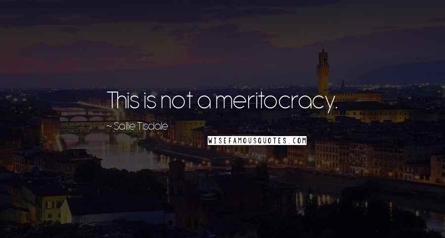 Sallie Tisdale Quotes: This is not a meritocracy.