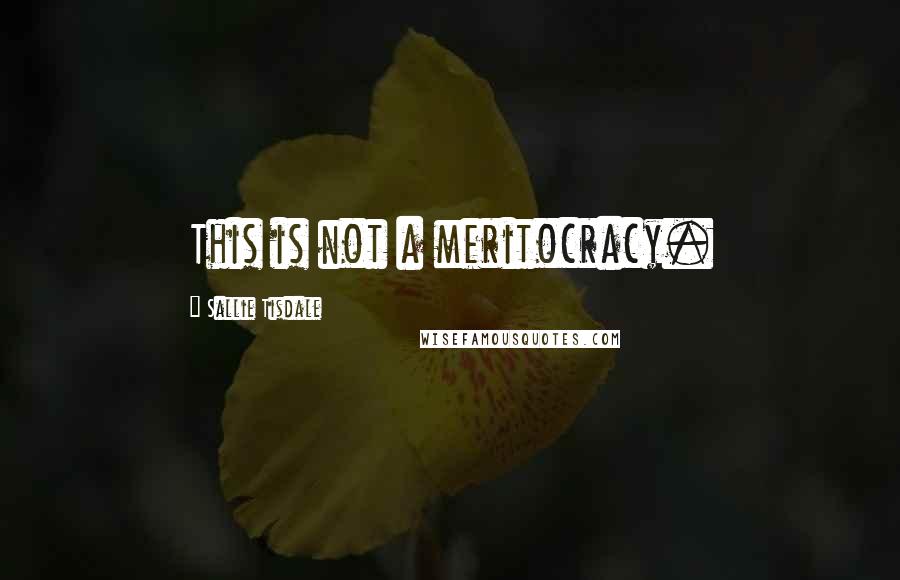 Sallie Tisdale Quotes: This is not a meritocracy.