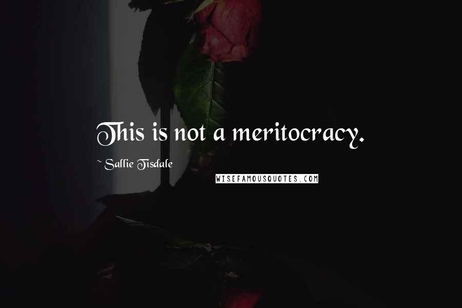 Sallie Tisdale Quotes: This is not a meritocracy.