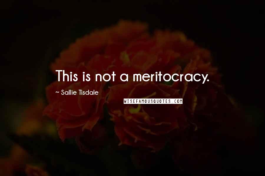 Sallie Tisdale Quotes: This is not a meritocracy.