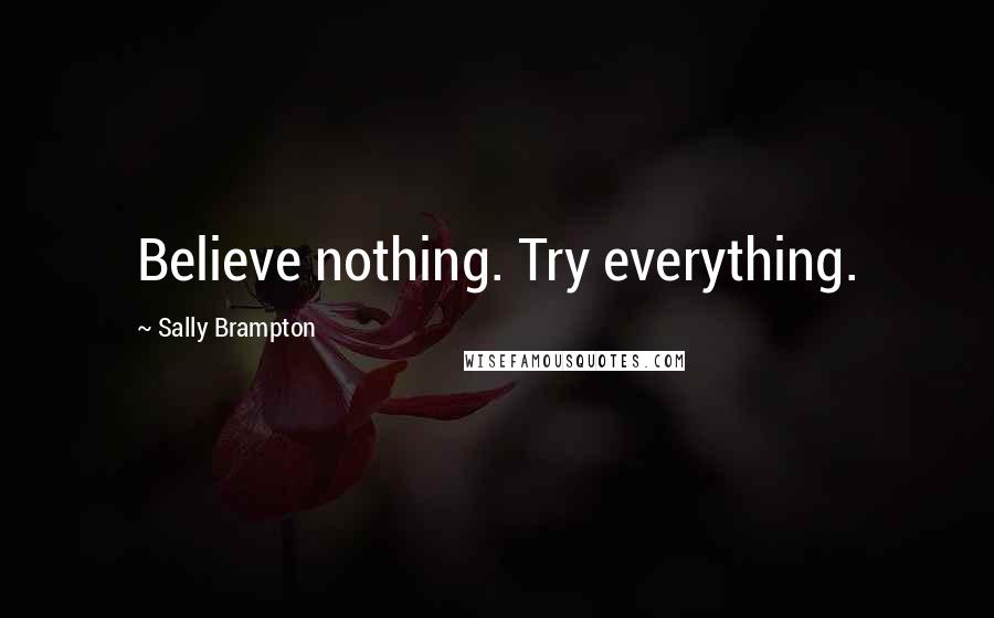 Sally Brampton Quotes: Believe nothing. Try everything.