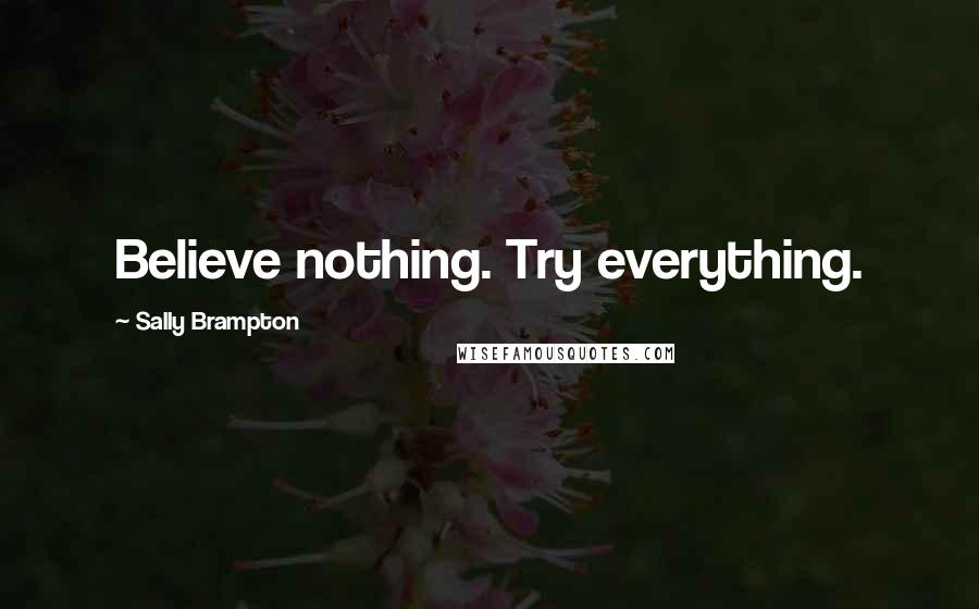 Sally Brampton Quotes: Believe nothing. Try everything.