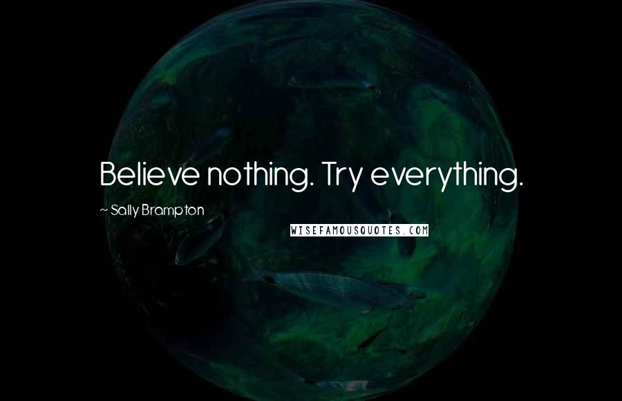 Sally Brampton Quotes: Believe nothing. Try everything.