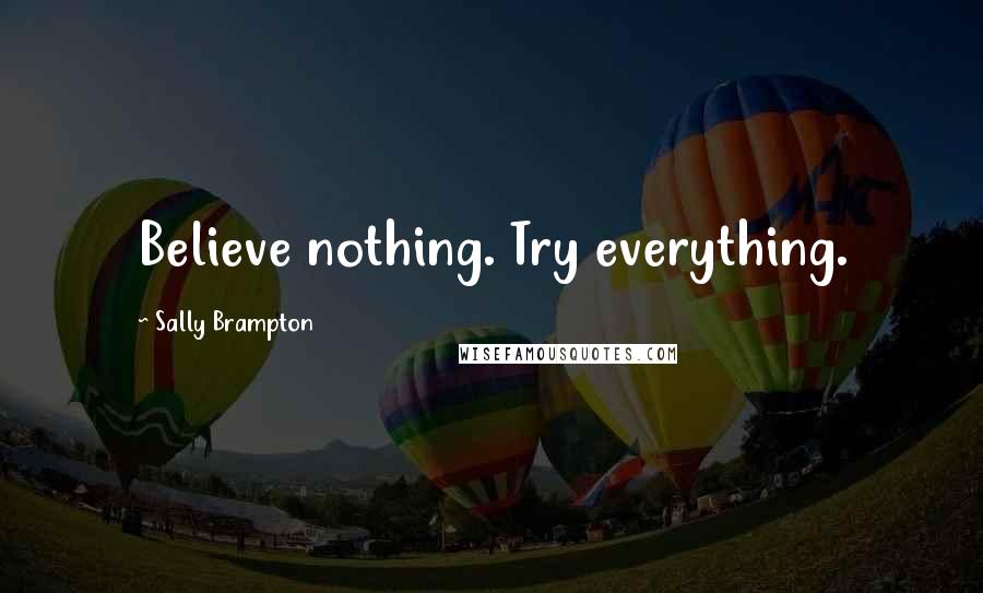 Sally Brampton Quotes: Believe nothing. Try everything.