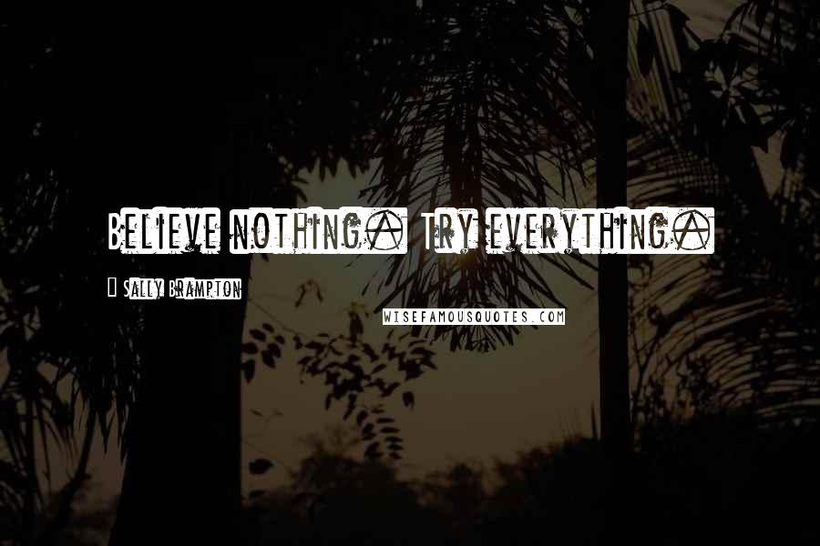 Sally Brampton Quotes: Believe nothing. Try everything.