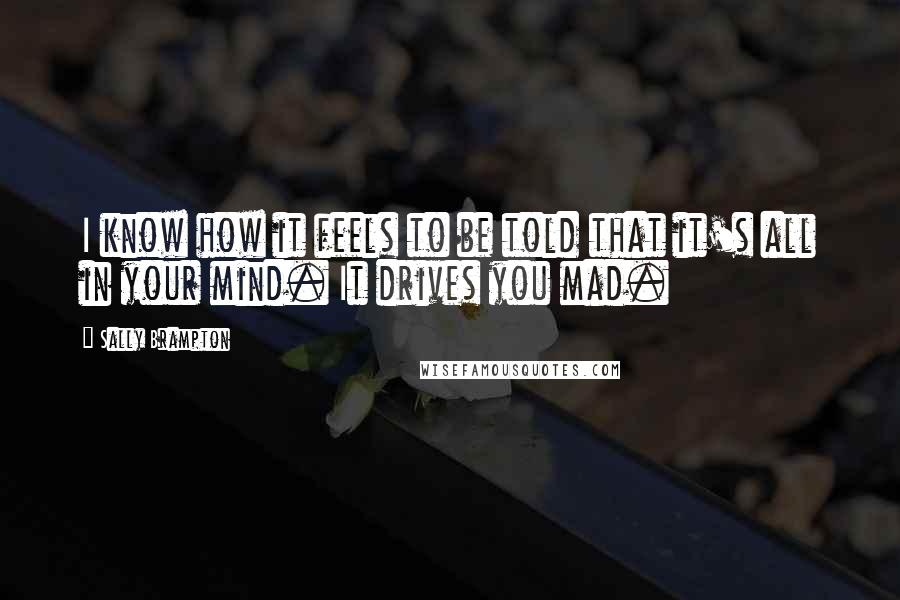 Sally Brampton Quotes: I know how it feels to be told that it's all in your mind. It drives you mad.