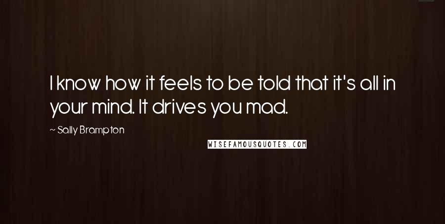 Sally Brampton Quotes: I know how it feels to be told that it's all in your mind. It drives you mad.