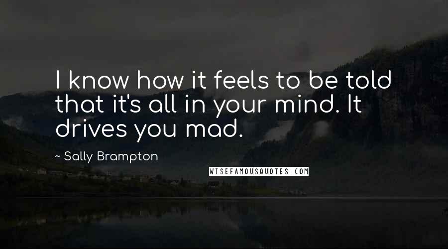 Sally Brampton Quotes: I know how it feels to be told that it's all in your mind. It drives you mad.