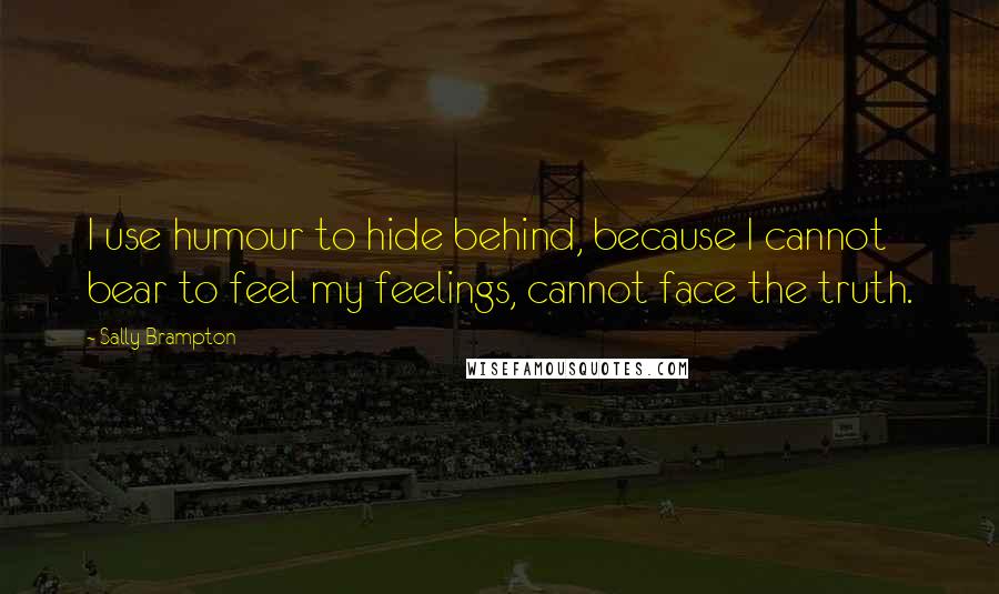 Sally Brampton Quotes: I use humour to hide behind, because I cannot bear to feel my feelings, cannot face the truth.