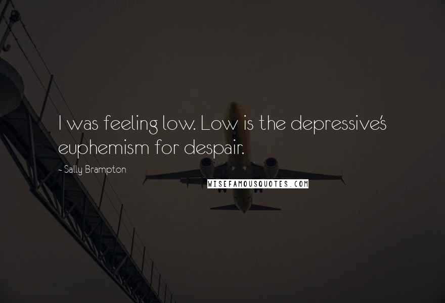 Sally Brampton Quotes: I was feeling low. Low is the depressive's euphemism for despair.