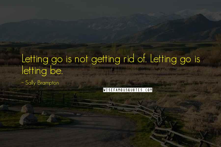 Sally Brampton Quotes: Letting go is not getting rid of. Letting go is letting be.