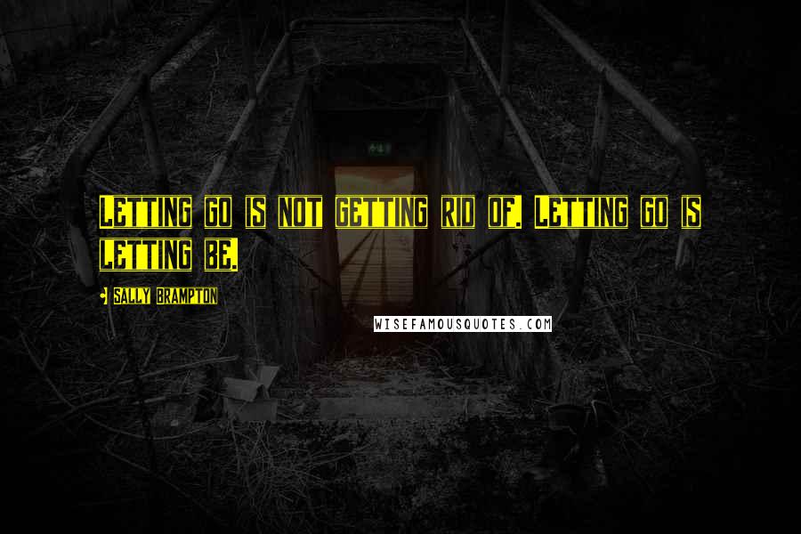 Sally Brampton Quotes: Letting go is not getting rid of. Letting go is letting be.