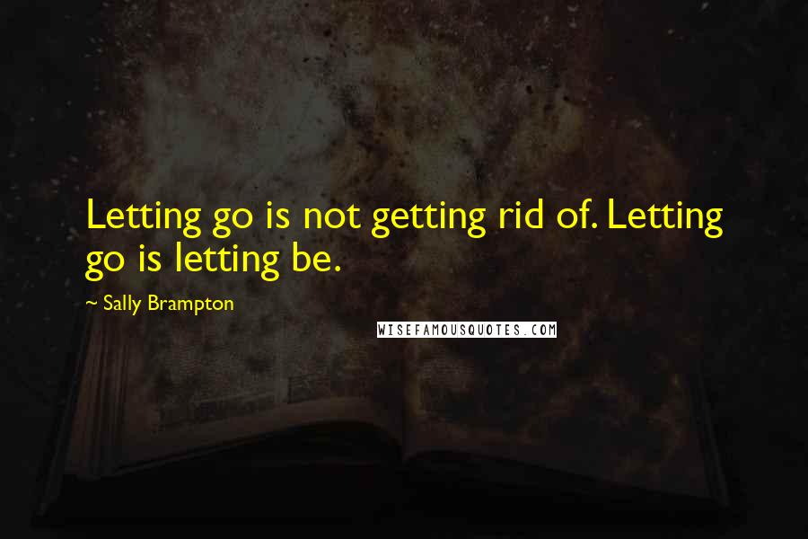 Sally Brampton Quotes: Letting go is not getting rid of. Letting go is letting be.