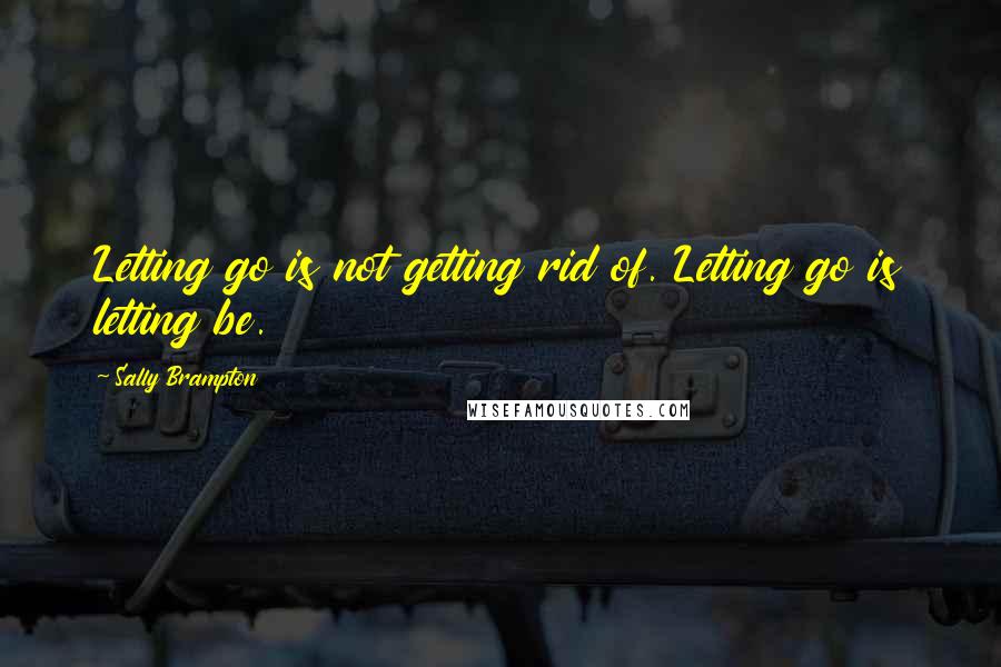 Sally Brampton Quotes: Letting go is not getting rid of. Letting go is letting be.