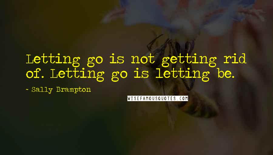 Sally Brampton Quotes: Letting go is not getting rid of. Letting go is letting be.