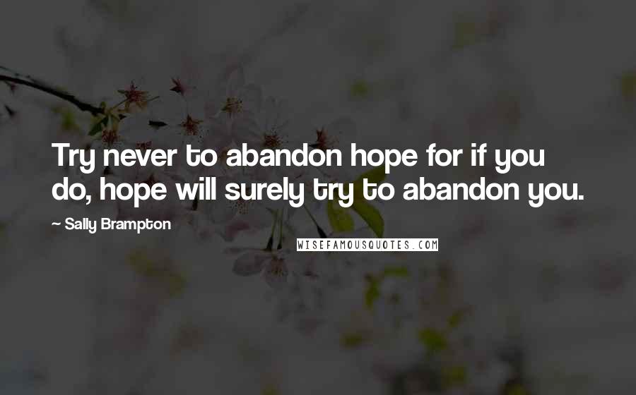 Sally Brampton Quotes: Try never to abandon hope for if you do, hope will surely try to abandon you.