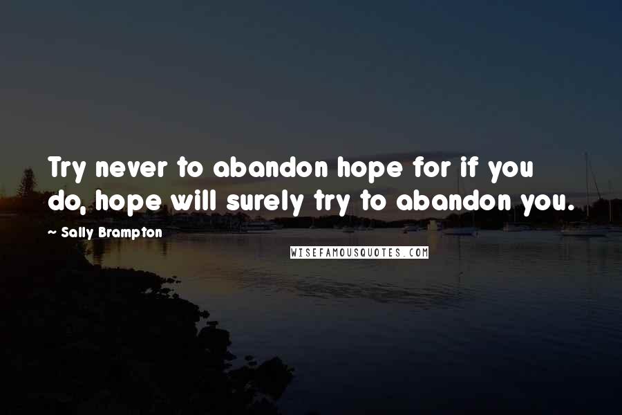 Sally Brampton Quotes: Try never to abandon hope for if you do, hope will surely try to abandon you.