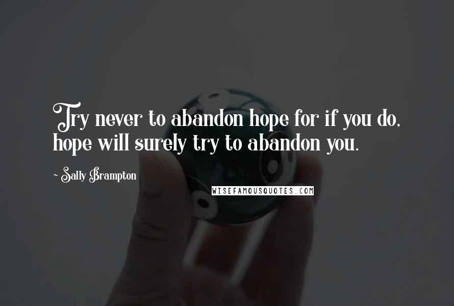 Sally Brampton Quotes: Try never to abandon hope for if you do, hope will surely try to abandon you.