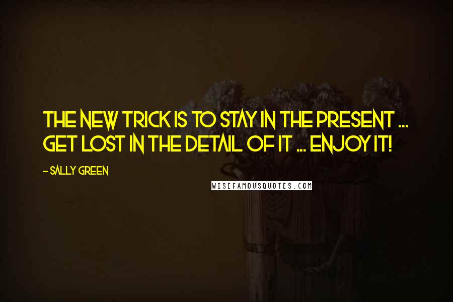 Sally Green Quotes: The new trick is to stay in the present ... Get lost in the detail of it ... Enjoy it!