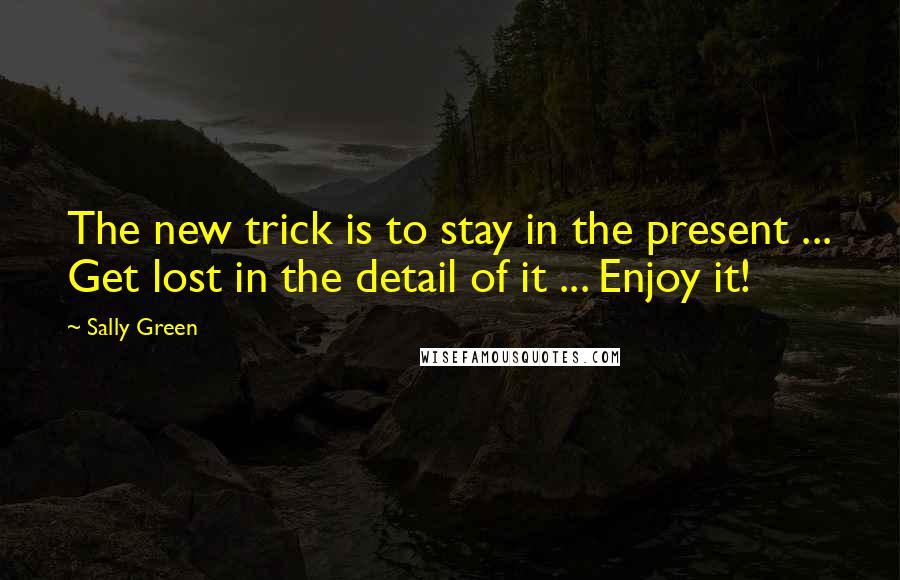 Sally Green Quotes: The new trick is to stay in the present ... Get lost in the detail of it ... Enjoy it!