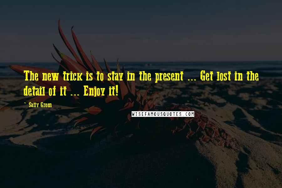 Sally Green Quotes: The new trick is to stay in the present ... Get lost in the detail of it ... Enjoy it!