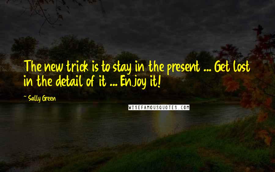 Sally Green Quotes: The new trick is to stay in the present ... Get lost in the detail of it ... Enjoy it!