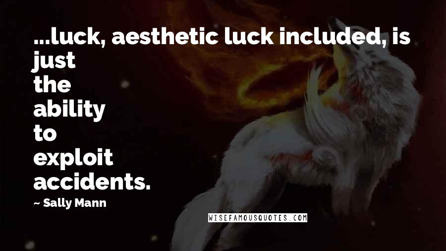 Sally Mann Quotes: ...luck, aesthetic luck included, is just the ability to exploit accidents.