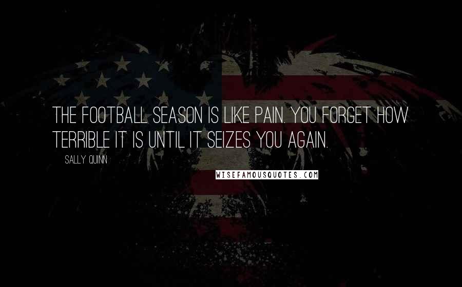 Sally Quinn Quotes: The football season is like pain. You forget how terrible it is until it seizes you again.