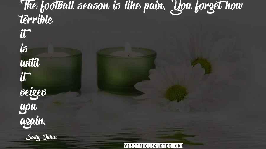 Sally Quinn Quotes: The football season is like pain. You forget how terrible it is until it seizes you again.