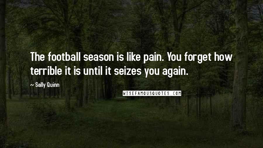 Sally Quinn Quotes: The football season is like pain. You forget how terrible it is until it seizes you again.