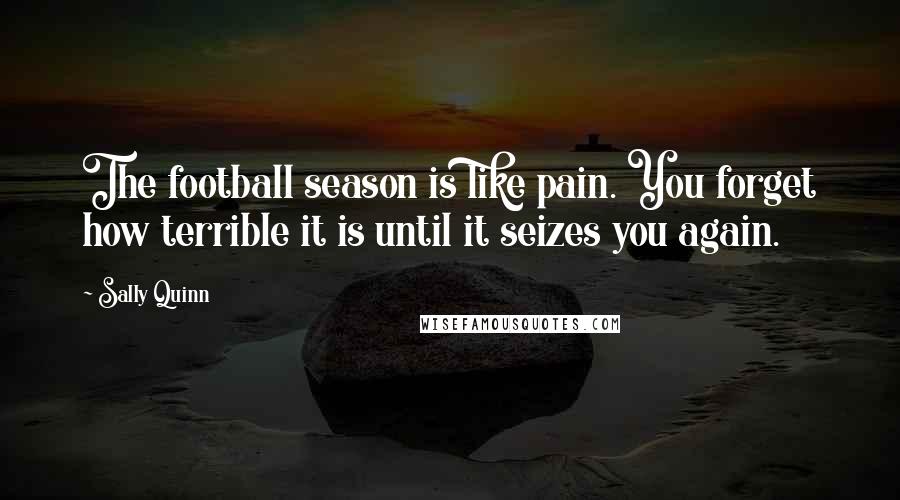 Sally Quinn Quotes: The football season is like pain. You forget how terrible it is until it seizes you again.