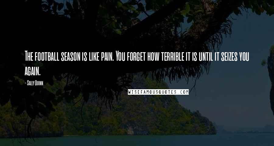 Sally Quinn Quotes: The football season is like pain. You forget how terrible it is until it seizes you again.