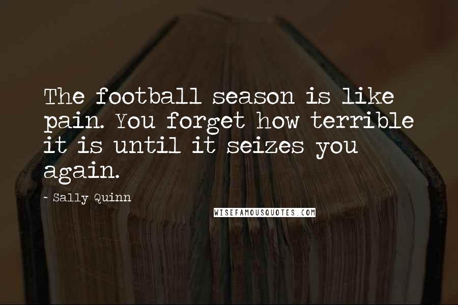 Sally Quinn Quotes: The football season is like pain. You forget how terrible it is until it seizes you again.