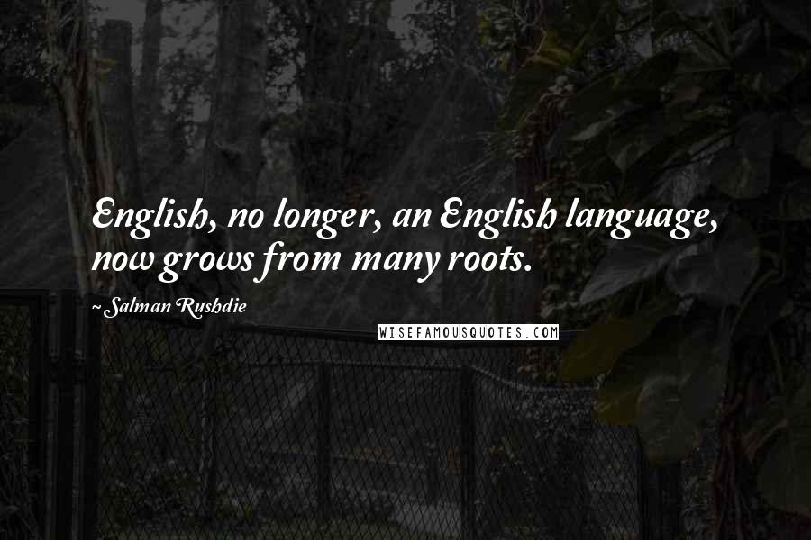 Salman Rushdie Quotes: English, no longer, an English language, now grows from many roots.