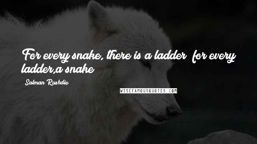 Salman Rushdie Quotes: For every snake, there is a ladder; for every ladder,a snake