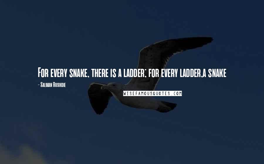 Salman Rushdie Quotes: For every snake, there is a ladder; for every ladder,a snake
