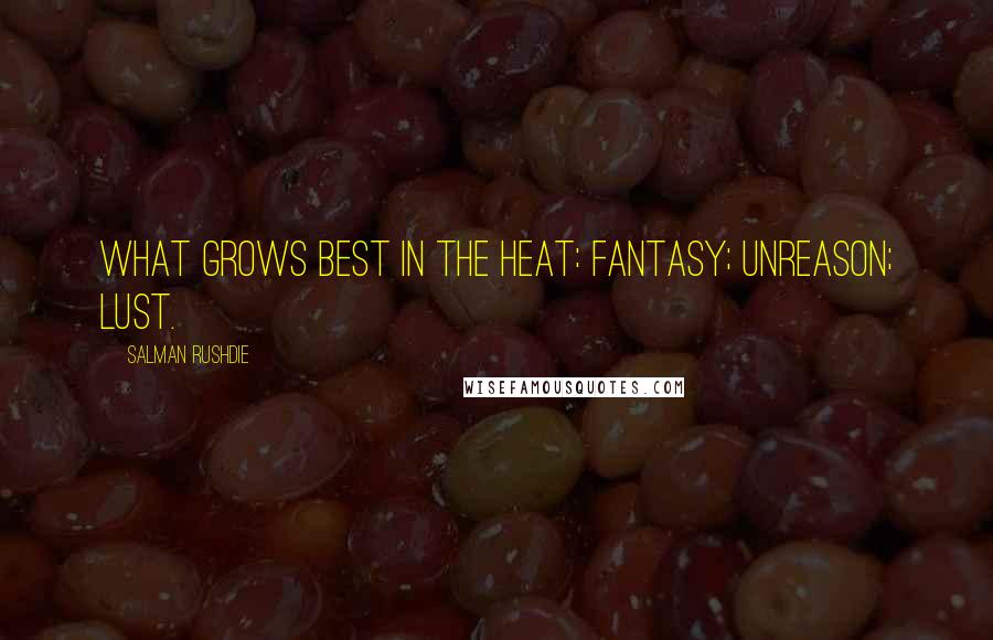 Salman Rushdie Quotes: What grows best in the heat: fantasy; unreason; lust.