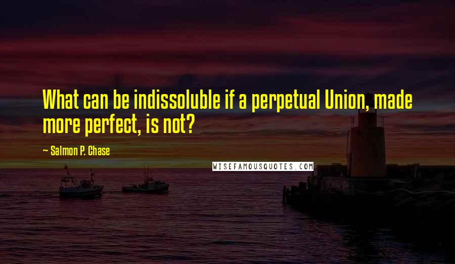 Salmon P. Chase Quotes: What can be indissoluble if a perpetual Union, made more perfect, is not?