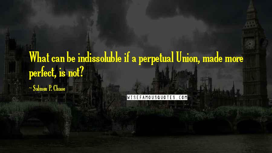 Salmon P. Chase Quotes: What can be indissoluble if a perpetual Union, made more perfect, is not?