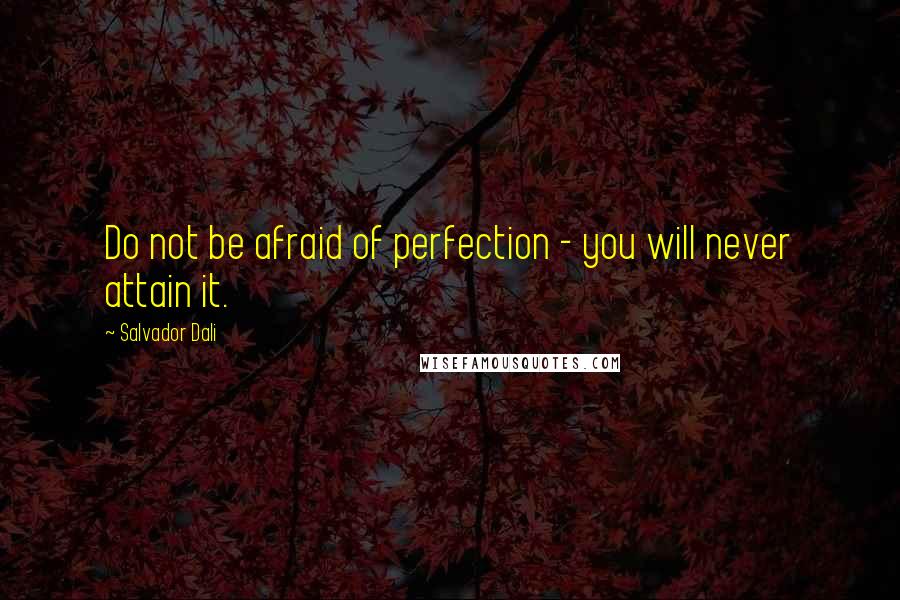 Salvador Dali Quotes: Do not be afraid of perfection - you will never attain it.