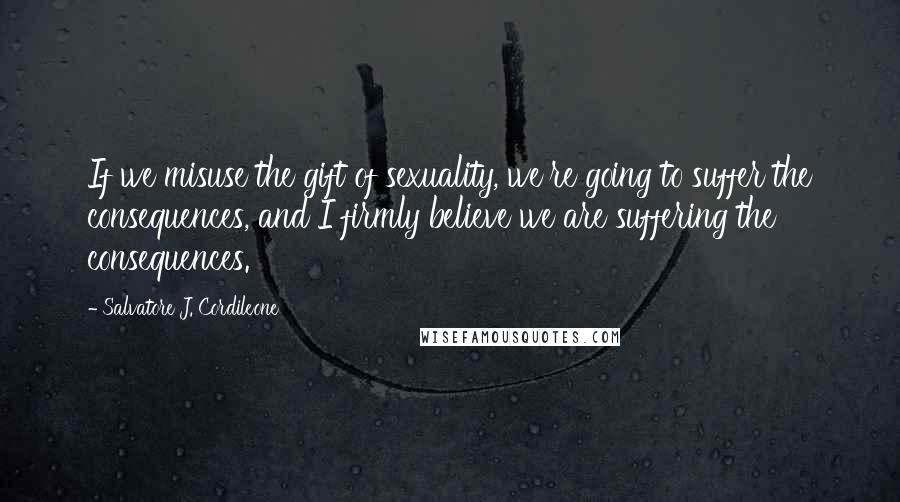 Salvatore J. Cordileone Quotes: If we misuse the gift of sexuality, we're going to suffer the consequences, and I firmly believe we are suffering the consequences.