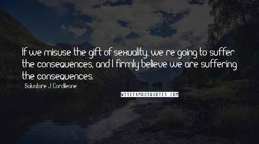 Salvatore J. Cordileone Quotes: If we misuse the gift of sexuality, we're going to suffer the consequences, and I firmly believe we are suffering the consequences.