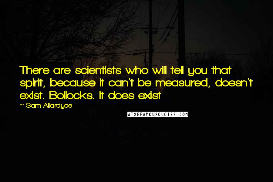 Sam Allardyce Quotes: There are scientists who will tell you that spirit, because it can't be measured, doesn't exist. Bollocks. It does exist