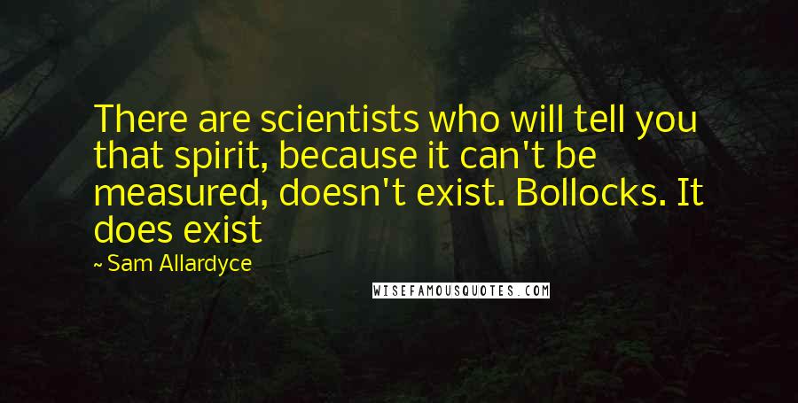 Sam Allardyce Quotes: There are scientists who will tell you that spirit, because it can't be measured, doesn't exist. Bollocks. It does exist