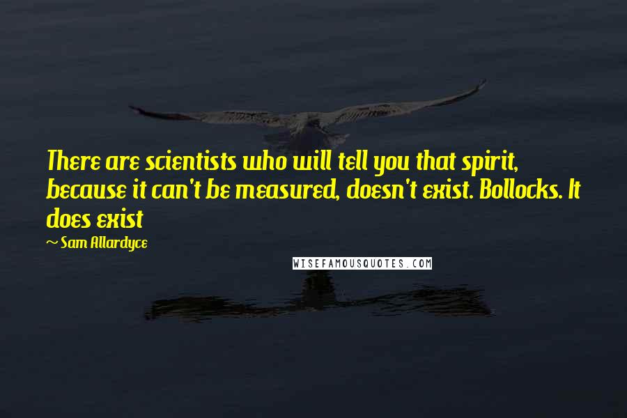 Sam Allardyce Quotes: There are scientists who will tell you that spirit, because it can't be measured, doesn't exist. Bollocks. It does exist