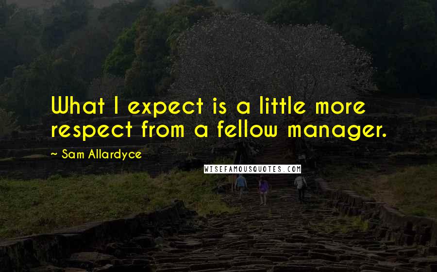 Sam Allardyce Quotes: What I expect is a little more respect from a fellow manager.