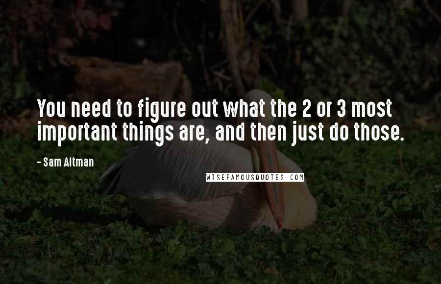 Sam Altman Quotes: You need to figure out what the 2 or 3 most important things are, and then just do those.