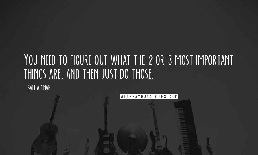 Sam Altman Quotes: You need to figure out what the 2 or 3 most important things are, and then just do those.