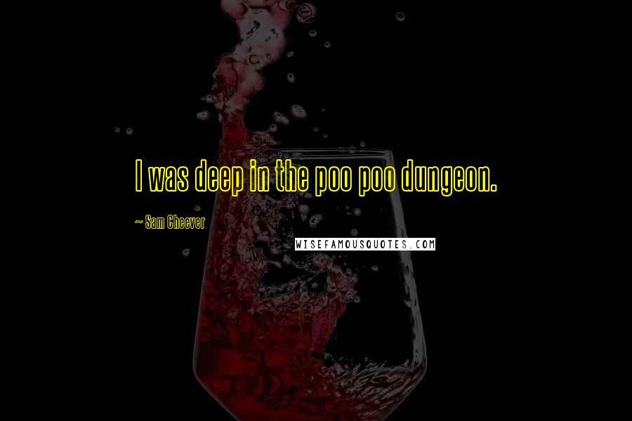Sam Cheever Quotes: I was deep in the poo poo dungeon.