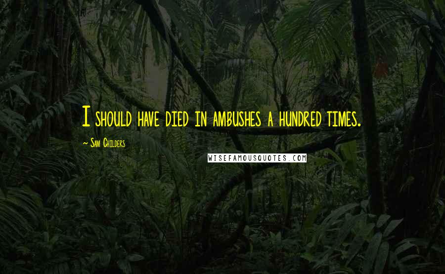 Sam Childers Quotes: I should have died in ambushes a hundred times.